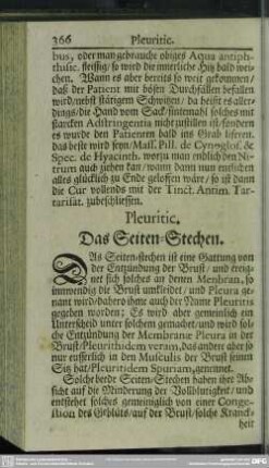 Pleuritic. Das Seiten-Stechen