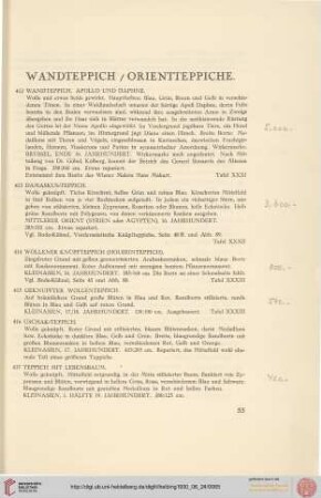 Wandteppiche, Orientteppiche (Nr. 412-452)