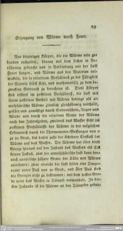 Erzeugung von Wärme durch Feuer
