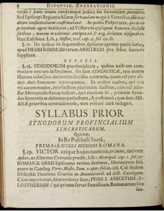 Syllabus Prior Synodorum Provincialium Syncreticarum ...
