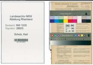 Entnazifizierung Karl Scholz , geb. 31.07.1908 (Bergbauangestellter)