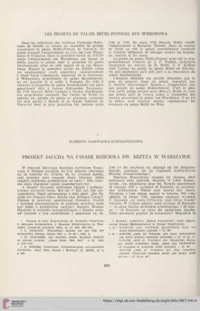 29: Projekt Jaucha na fasadę kościoła św. Krzyża w Warszawie