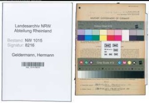 Entnazifizierung Hermann Geldermann , geb. 19.02.1899 (Kaufmaennischer Angestellter)