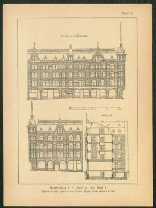 Geschäftshaus I-V. (Tafel 21-22), Blatt I