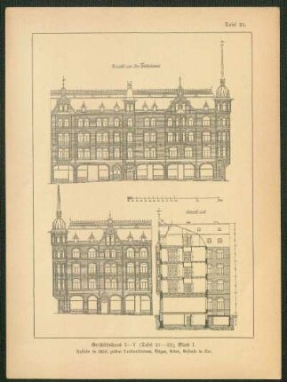 Geschäftshaus I-V. (Tafel 21-22), Blatt I