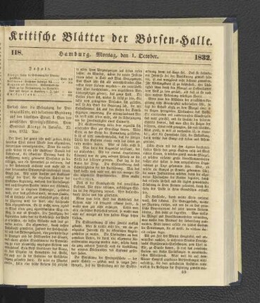 118. 1. Oktober 1832