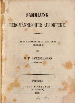 Sammlung bergmännischer Ausdrücke