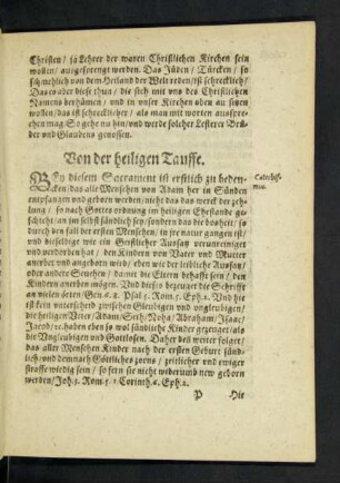 Von der heiligen Tauffe.