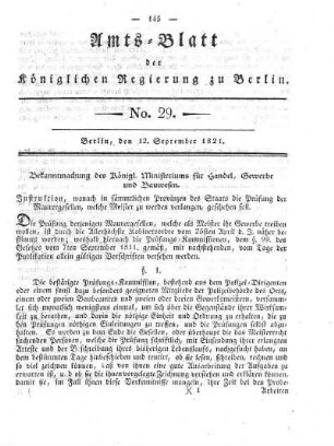 No 29, 12. September 1821