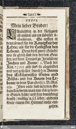XXXVI. Den Eyffer in der Religion