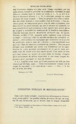 L' inscription hébraïque de Montreuil-Bonnin