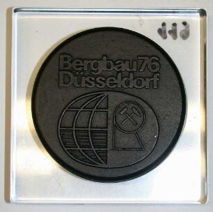 Kohlekeramikplakette "Internationaler Weltbergbau-Kongress"