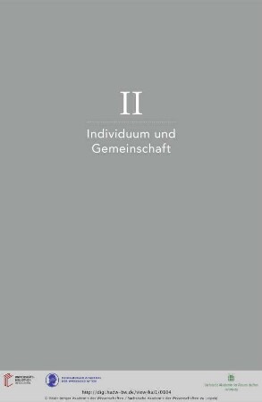 II. Individuum und Gemeinschaft