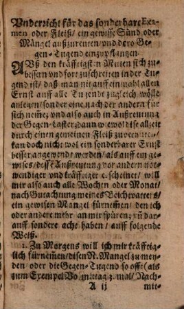 Absonderliche Underricht : Underricht für das Betrachten, oder anmütige geistliche Lesen