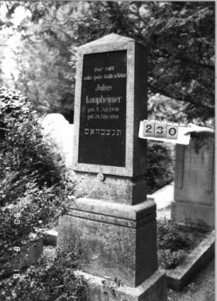 Grabstein 230 (Index: 99618352) Maße HxBxT: 220x65x34 cm: Grabstein 230