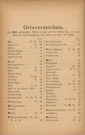 Ortsverzeichnis