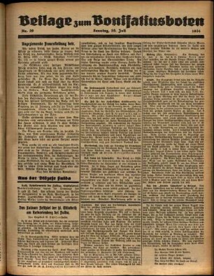 Zweite Ausgabe vom Sonntag, den 19. Juli 1931.