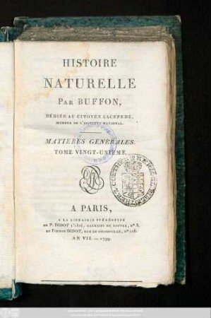 [1], T. 21: Histoire Naturelle
