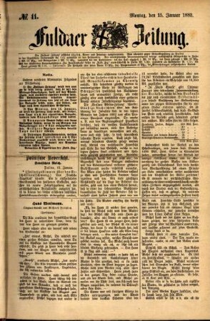 Ausgabe vom Montag, den 15. Januar 1883.