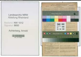 Entnazifizierung Arnold Achterberg , geb. 13.04.1904 (Baeckermeister)
