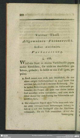 Vierter Theil. Allgemeines Völkerrecht