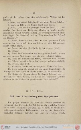 II. Kapitel. Stil und Ausführung der Skulpturen