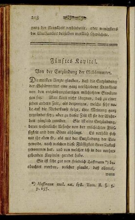 Fünftes Kapitel. Von der Entzündung der Gebärmutter.