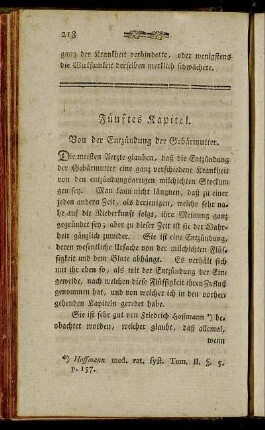 Fünftes Kapitel. Von der Entzündung der Gebärmutter.