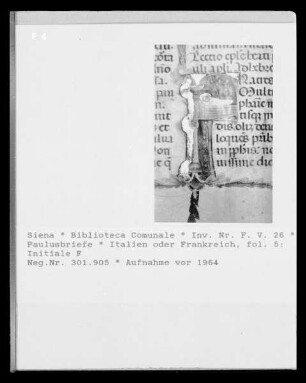 Paulusbriefe — Initiale F, Folio fol. 5