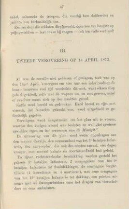 III. Tweede verovering op 14 april 1873