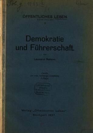 Demokratie und Führerschaft