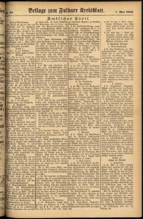 Zweite Ausgabe vom Samstag, den 21. Mai 1892.