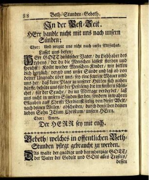 Gebeth / welches in offentlichen Beth-Stunden pflegt gebraucht zu werden.