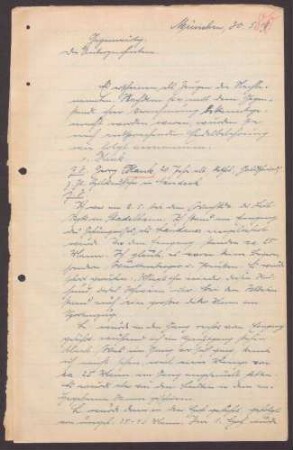 Vernehmung des Zeugen Georg Blank, Hilfsaufseher in Neudeck, über die Zustände bei der Überstellung von Landauer ins Zuchthaus Stadelheim und die Erschießung desselben