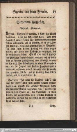 Siebendes Gespräch. Anytus, Socrates