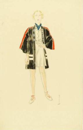 Entwurf für eine Jacke mit japanischen Motiven für "Hello-Moden" (Wien)