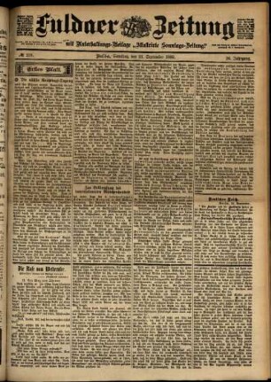 Erste Ausgabe vom Samstag, den 23. September 1899.