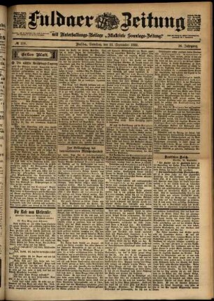 Erste Ausgabe vom Samstag, den 23. September 1899.