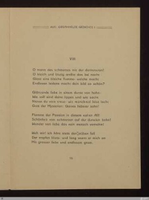 Sonette: Von der Liebe die Freundschaft heisst VIII : [SW XV: keine Sigle]; [SW XV, S. 71/144-145] / Albert Verwey