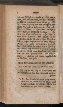 Von der Untrüglichkeit des Pabstes