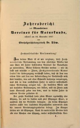 Jahresbericht. 14. 1847