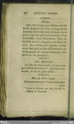 CXXXVIII. Mrs. de Port-royal
