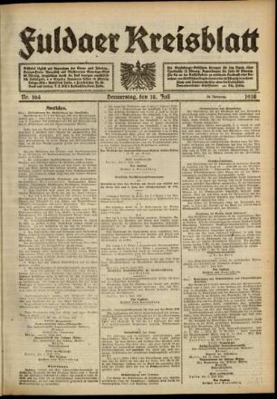 Ausgabe vom Donnerstag, den 18. Juli 1918.