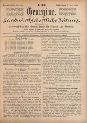 Einundsechzigster Jahrgang. No. 23. Insterburg, 8. Juni 1893.