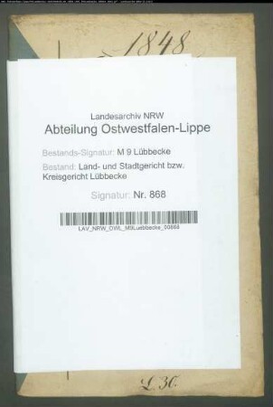 Erblasser: Lehde, Marie Charlotte, geb. Rödenbeck: