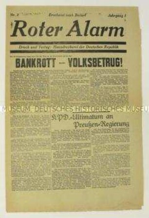 Sonderdruck der KPD u.a. zum geplanten Volksentscheid über die Auflösung des Preußischen Landtages