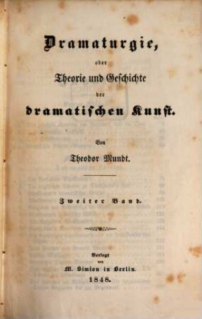 Dramaturgie, oder Theorie und Geschichte der dramatischen Kunst, 2