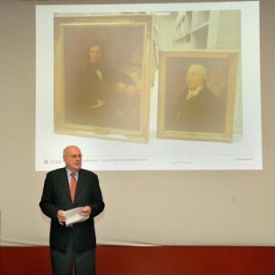 SLUB, Ausstellung "100 Jahre Bibliotheca Hertziana in Rom" : Grußwort zur Ausstellungseröffnung im Vortragssaal durch Prof. Dr. Rudolf Pörtner