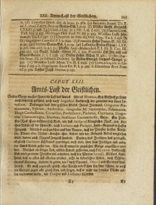 Caput XXII. Amts-Last der Geistlichen