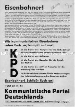 Aufruf der kommunistischen Eisenbahner
